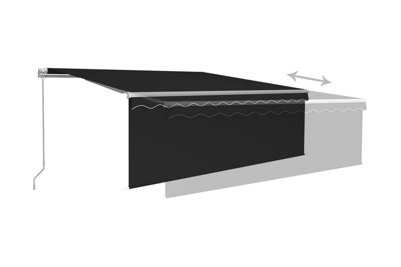 Manuell markis med rullgardin & LED 4x3m antracit - Antracit - Fönstermarkis - Markiser - Solskydd fönster