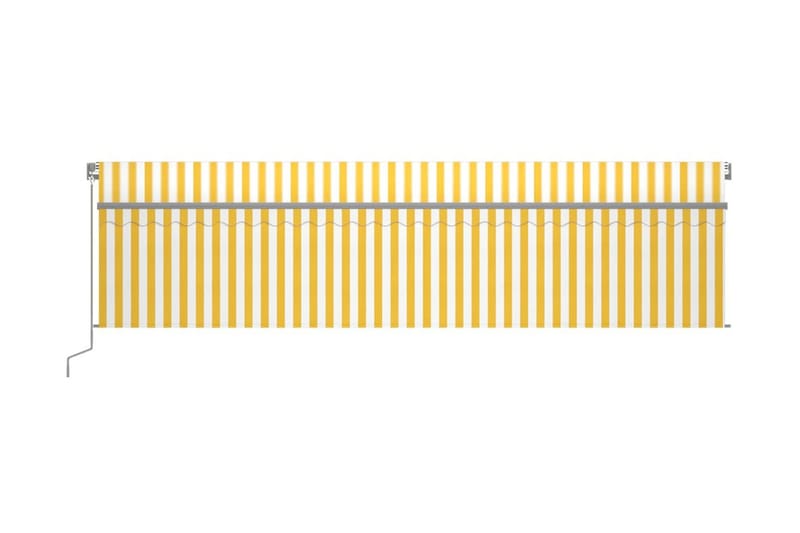 Manuell markis med rullgardin 6x3m gul/vit - Gul - Fönstermarkis - Markiser - Solskydd fönster