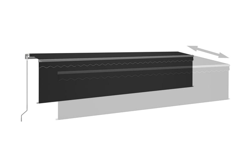Manuell markis med rullgardin och LED 6x3m antracit - Antracit - Fönstermarkis - Markiser - Solskydd fönster