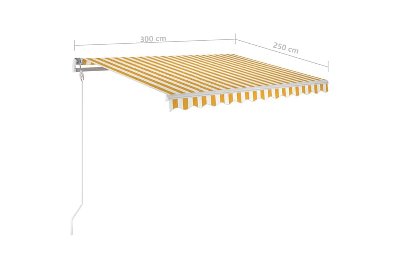 Markis automatiskt infällbar 300x250 cm gul och vit - Gul - Balkongmarkis - Markiser - Terrassmarkis