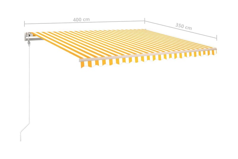 Markis automatiskt infällbar 400x350 cm gul och vit - Gul - Balkongmarkis - Markiser - Terrassmarkis