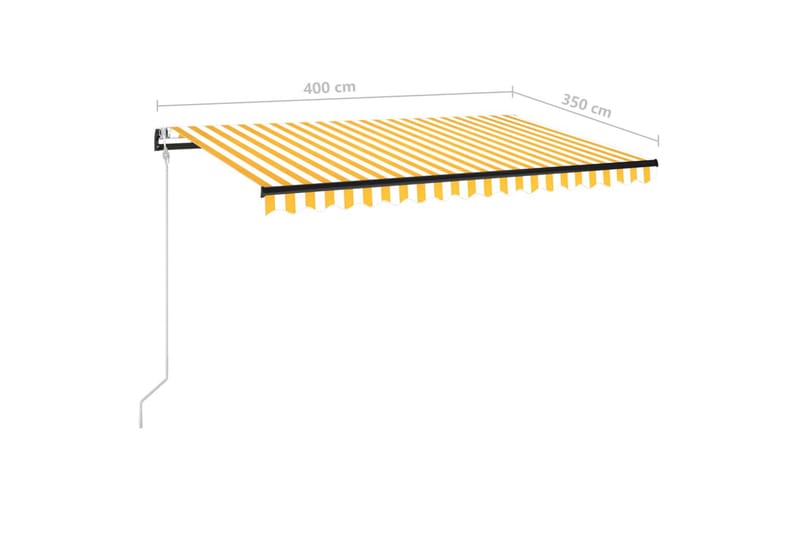 Markis automatiskt infällbar 400x350 cm gul och vit - Gul - Utemöbler - Solskydd - Markiser - Balkongmarkis