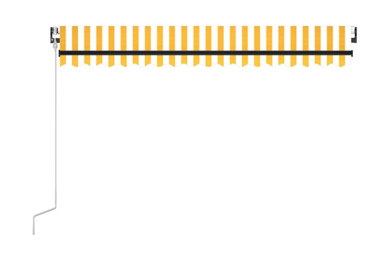 Markis automatiskt infällbar 400x350 cm gul och vit - Gul - Utemöbler - Solskydd - Markiser - Balkongmarkis