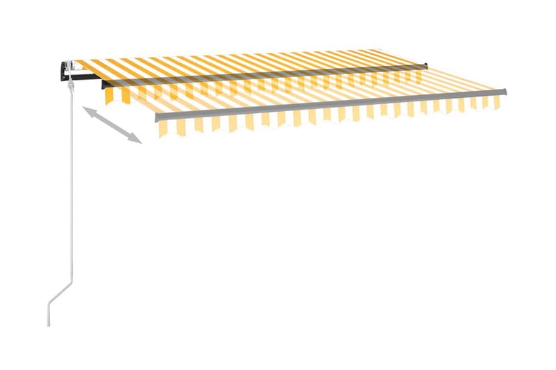 Markis automatiskt infällbar 400x350 cm gul och vit - Gul - Utemöbler - Solskydd - Markiser - Balkongmarkis