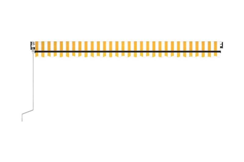 Markis automatiskt infällbar 500x350 cm gul och vit - Gul - Balkongmarkis - Markiser - Terrassmarkis