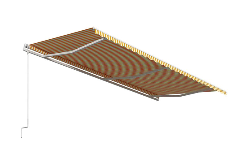 Markis automatiskt infällbar 600x300 cm gul och vit - Gul - Fönstermarkis - Markiser - Solskydd fönster