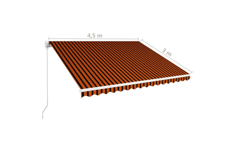 Markis manuellt infällbar 450x300 cm orange och brun - Orange - Balkongmarkis - Markiser - Terrassmarkis