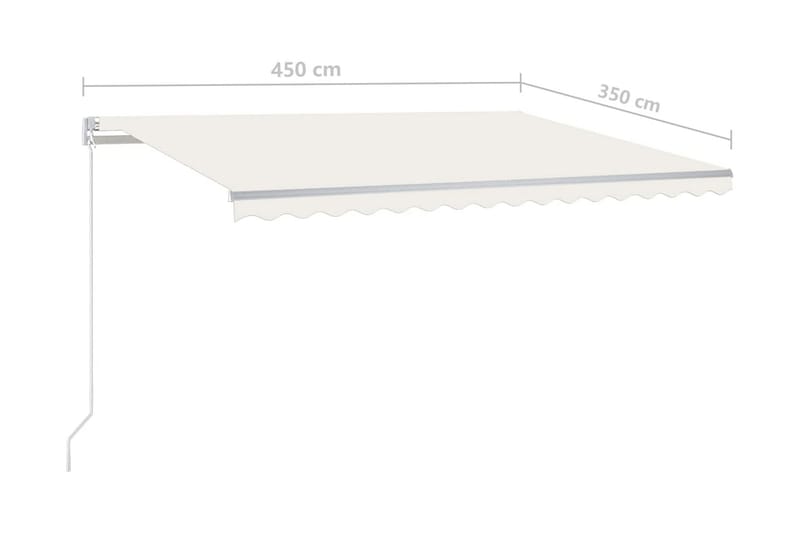 Markis manuellt infällbar 450x350 cm gräddvit - Vit - Balkongmarkis - Markiser - Terrassmarkis