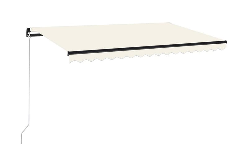 Markis manuellt infällbar 450x350 cm gräddvit - Vit - Balkongmarkis - Markiser - Terrassmarkis