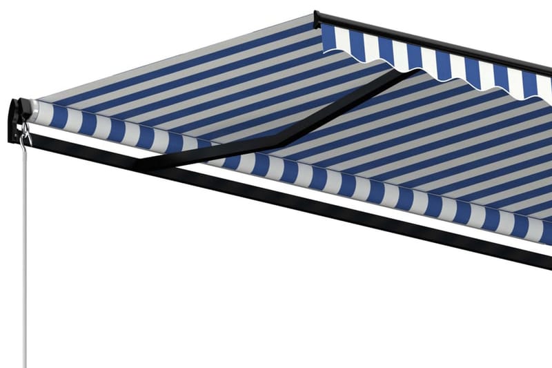 Markis manuellt infällbar 500x350 cm blå och vit - Blå - Balkongmarkis - Markiser - Terrassmarkis