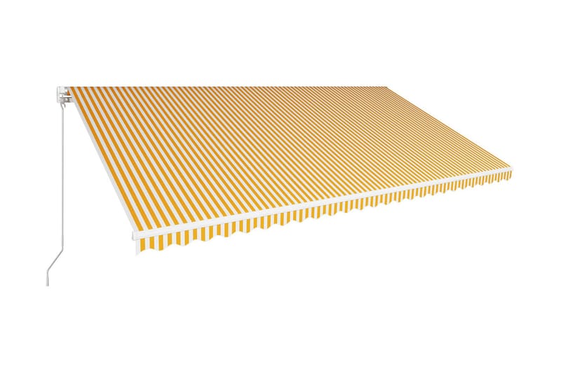 Markis manuellt infällbar 600x300 cm gul och vit - Gul - Balkongmarkis - Markiser - Terrassmarkis
