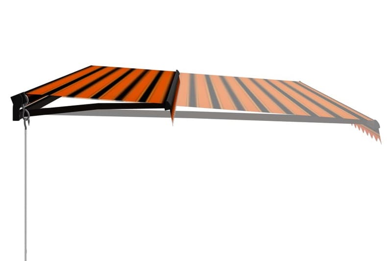 Markis manuellt infällbar 600x300 cm orange och brun - Orange - Balkongmarkis - Markiser - Terrassmarkis
