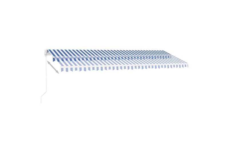 Markis manuellt infällbar fristående 500x300 cm blå/vit - Blå - Balkongmarkis - Markiser - Terrassmarkis