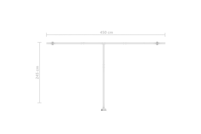 Markis manuellt infällbar fristående 500x300 cm gräddvit - Vit - Balkongmarkis - Markiser - Terrassmarkis