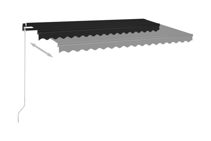 Markis manuellt infällbar med LED 400x350 cm antracit - Grå - Balkongmarkis - Markiser - Terrassmarkis