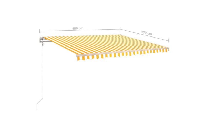 Markis manuellt infällbar med LED 400x350 cm gul och vit - Gul - Fönstermarkis - Markiser - Solskydd fönster