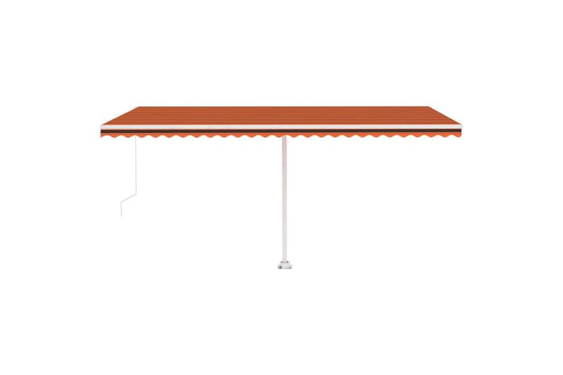 Markis manuellt infällbar med LED 500x300 cm orange och brun - Orange - Utemöbler - Solskydd - Markiser - Balkongmarkis