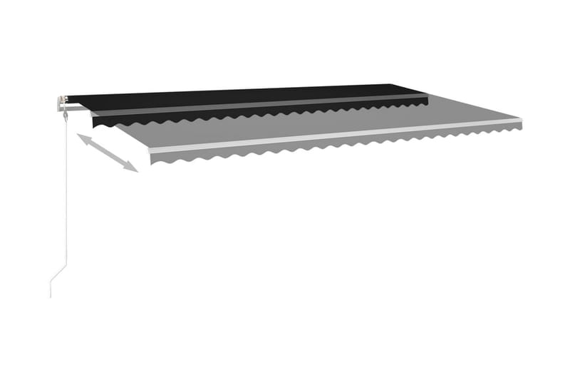 Markis manuellt infällbar med LED 600x300 cm antracit - Grå - Fönstermarkis - Markiser - Solskydd fönster