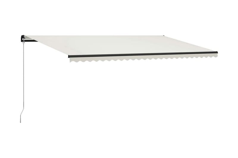 Markis manuellt infällbar med LED 600x300 cm gräddvit - Vit - Balkongmarkis - Markiser - Terrassmarkis