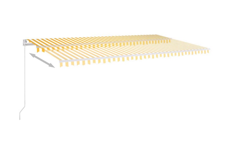 Markis manuellt infällbar med LED 600x300 cm gul och vit - Gul - Balkongmarkis - Markiser - Terrassmarkis