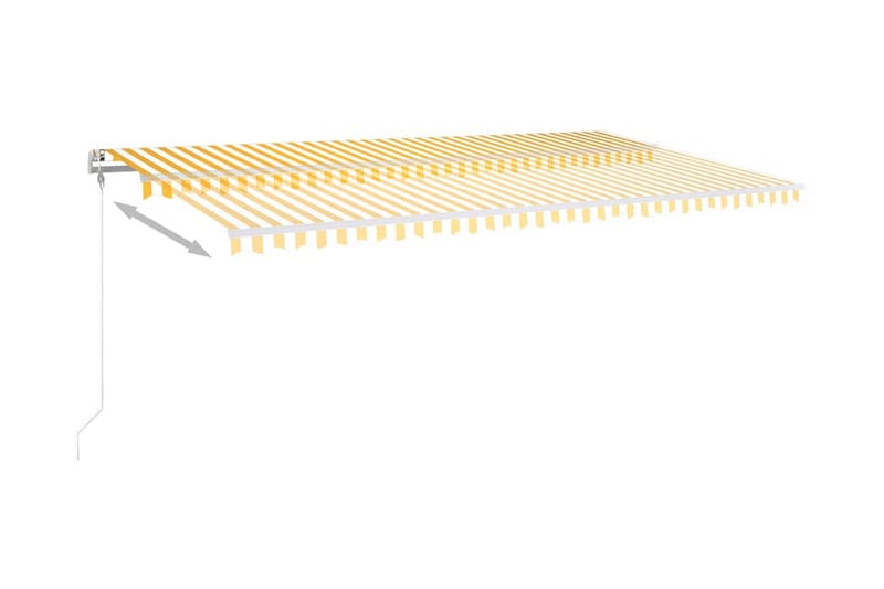 Markis manuellt infällbar med LED 600x300 cm gul och vit - Gul - Fönstermarkis - Markiser - Solskydd fönster