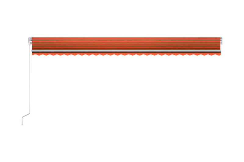 Markis manuellt infällbar med LED 600x300 cm orange och brun - Orange - Balkongmarkis - Markiser - Terrassmarkis
