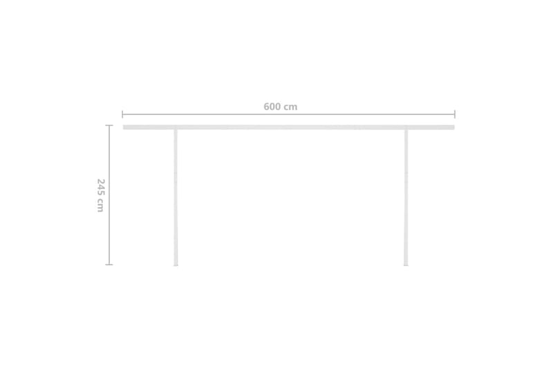 Markis manuellt infällbar med LED 6x3 m blå och vit - Blå - Utemöbler - Solskydd - Markiser - Balkongmarkis