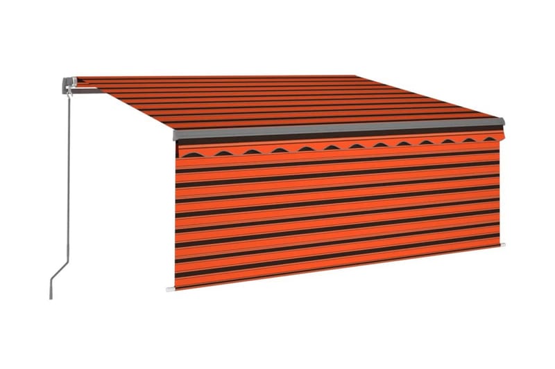Markis manuellt infällbar med rullgardin 3x2,5m orange och b - Orange - Fönstermarkis - Markiser - Solskydd fönster