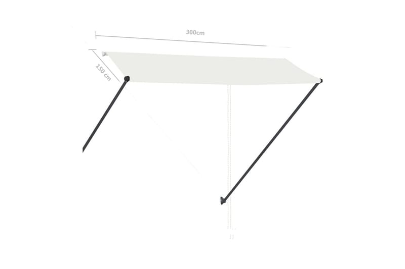 Markis med LED 300x150 cm gräddvit - Vit - Utemöbler - Solskydd - Markiser - Fönstermarkis