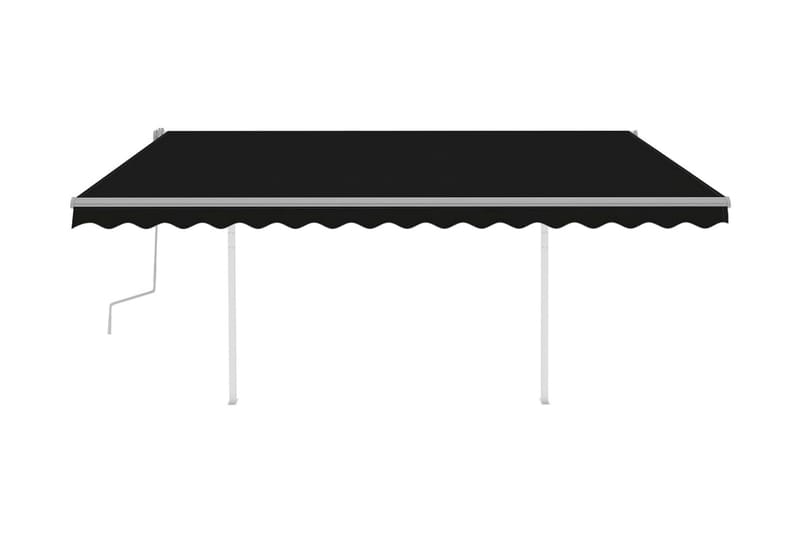 Markis med LED manuellt infällbar 4,5x3 m antracit - Grå - Balkongmarkis - Markiser - Terrassmarkis