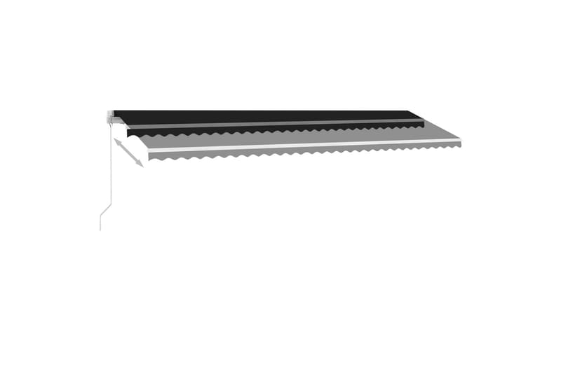 Markis med LED manuellt infällbar 600x300 cm antracit - Antracit - Utemöbler - Solskydd - Markiser - Balkongmarkis