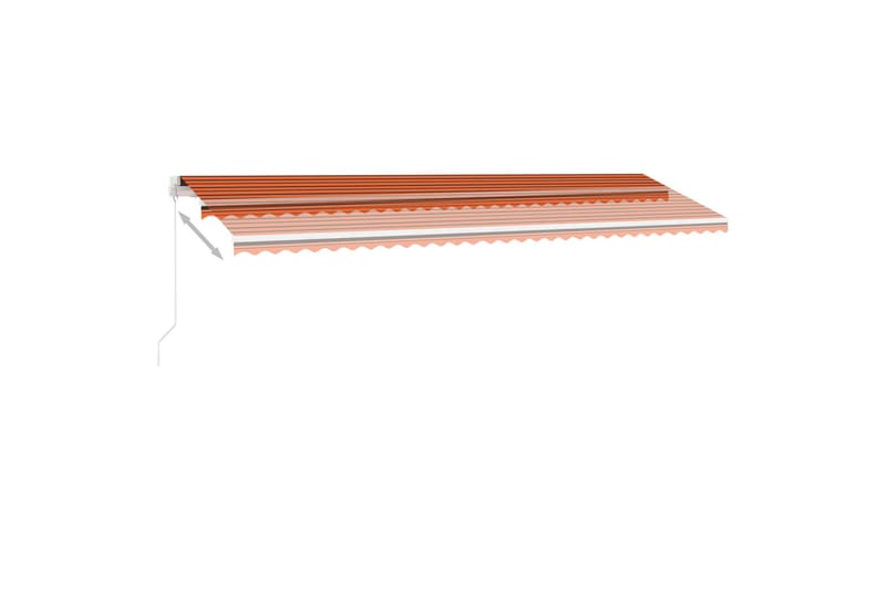 Markis med LED manuellt infällbar 600x300 cm orange och brun - Orange - Utemöbler - Solskydd - Markiser - Balkongmarkis