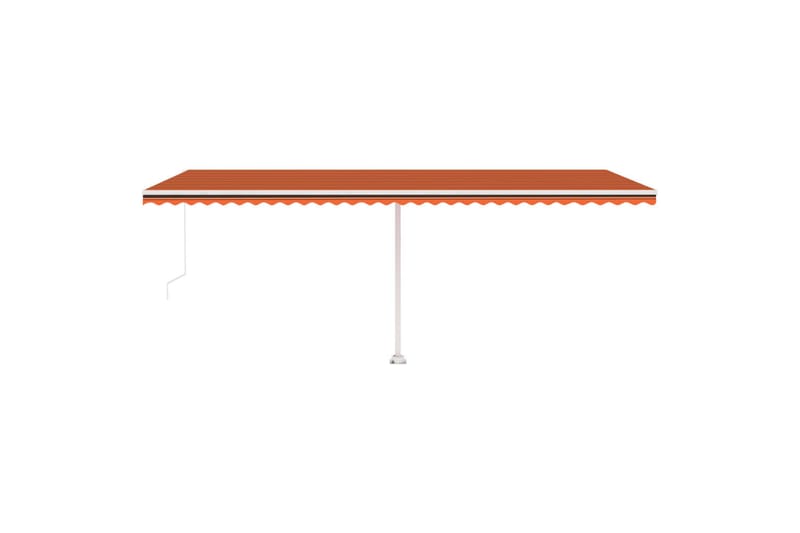 Markis med LED manuellt infällbar 600x300 cm orange och brun - Orange - Utemöbler - Solskydd - Markiser - Balkongmarkis