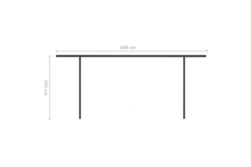 Markis med LED manuellt infällbar 6x3,5 m gräddvit - Vit - Balkongmarkis - Markiser - Terrassmarkis