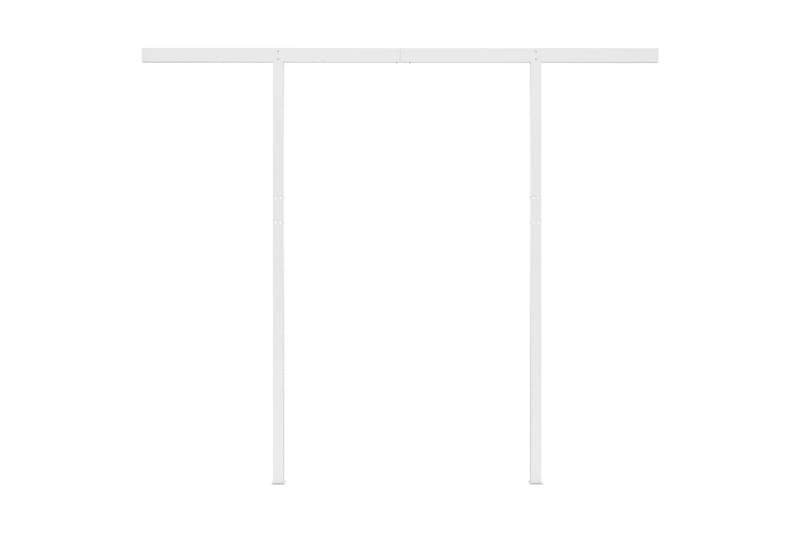 Markis med stolpar automatisk infällbar 3x2,5 m gräddvit - Vit - Balkongmarkis - Markiser - Terrassmarkis