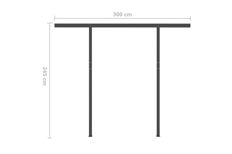 Markis med stolpar manuellt infällbar 3,5x2,5 m orange och b - Orange - Balkongmarkis - Markiser - Terrassmarkis