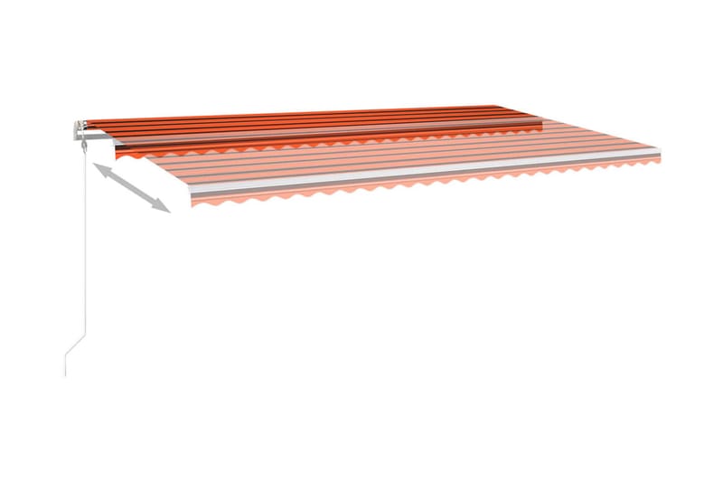 Markis med stolpar manuellt infällbar 6x3 m orange och brun - Orange - Balkongmarkis - Markiser - Terrassmarkis