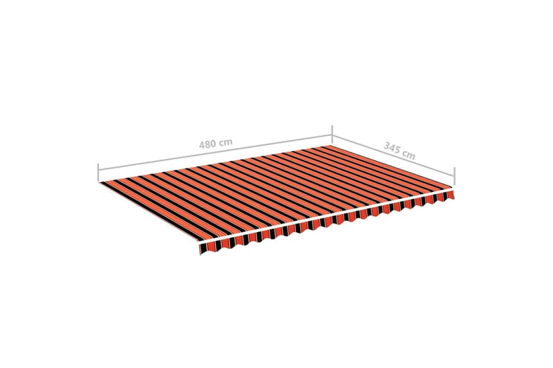 Markisväv orange och brun 5x3,5 m - Brun - Utemöbler - Solskydd - Markiser