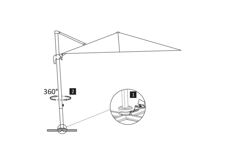 Frihängande parasoll med aluminiumstång 3x3 m svart - Svart - Utemöbler - Solskydd - Parasoll - Hängparasoll & frihängande parasoll