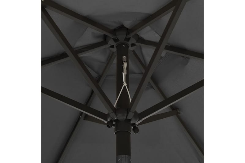 Parasoll med LED-lampor antracit 200x211 cm aluminium - Grå - Parasoll