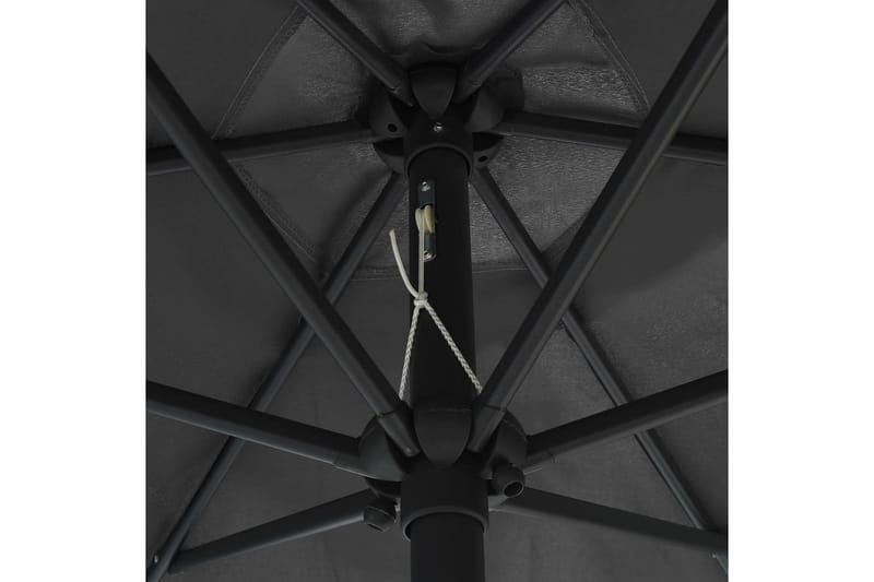 Parasoll med LED-lampor och aluminiumstång 270 cm antracit - Grå - Parasoll