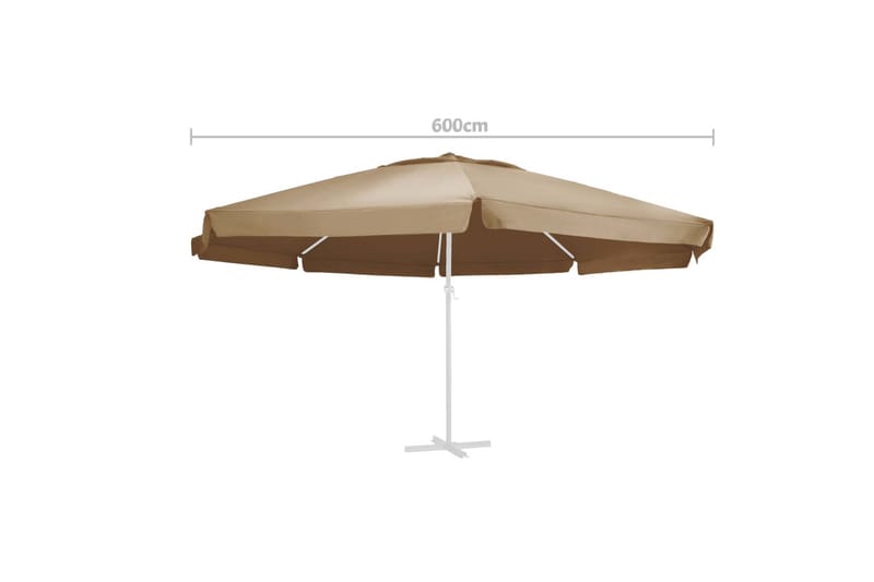 Reservtyg för parasoll taupe 600 cm - Beige - Utemöbler - Solskydd - Parasoll