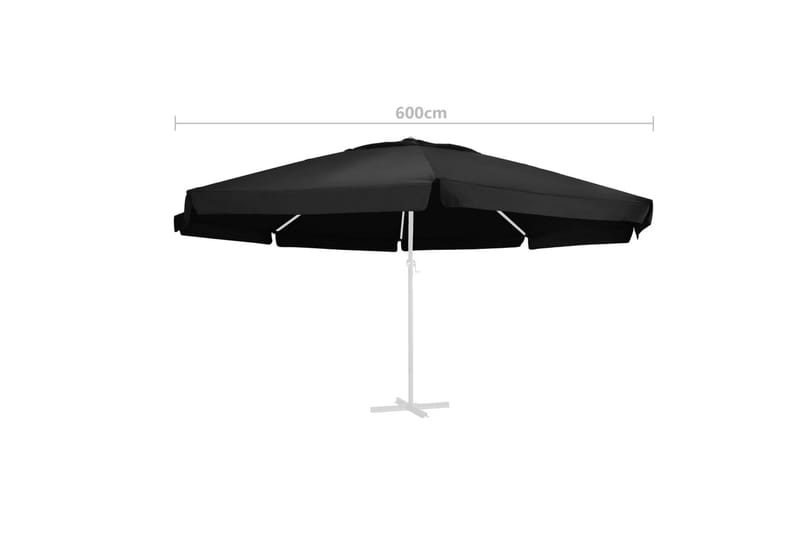 Reservtyg för parasoll svart 600 cm - Svart - Parasoll