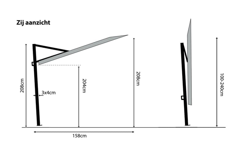 Sunwave Parasoll 270 cm - Madison - Parasoll