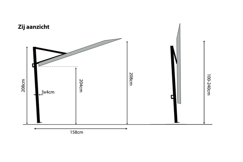 Sunwave Parasoll 270 cm - Madison - Parasoll