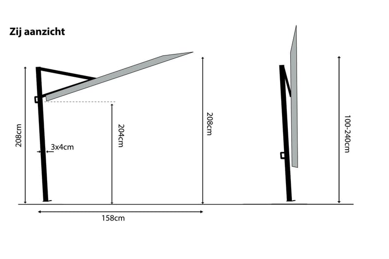 Sunwave Parasoll 270 cm - Madison - Parasoll