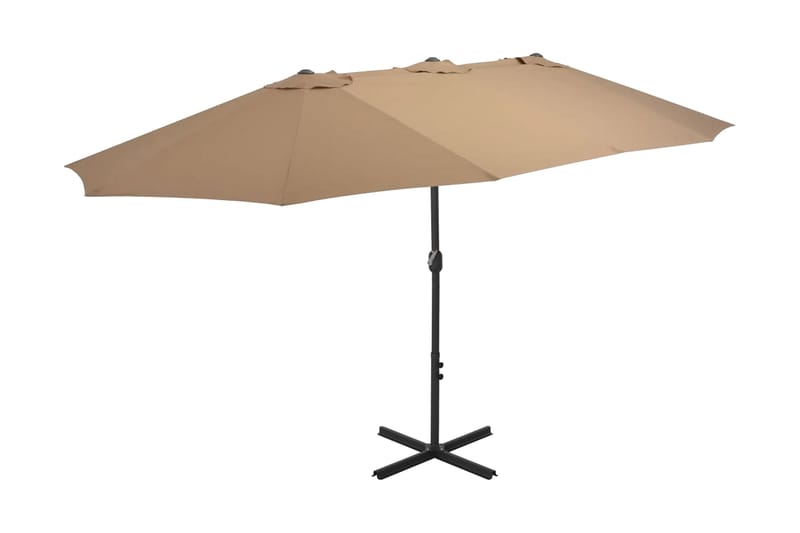 Trädgårdsparasoll med aluminiumstång 460x270 cm taupe - Brun - Utemöbler - Solskydd - Parasoll