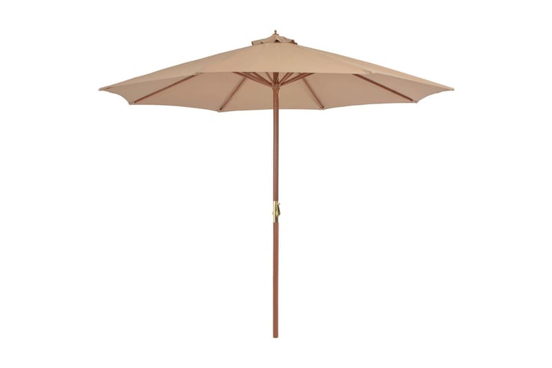 Trädgårdsparasoll med trästång 300 cm taupe - Brun - Utemöbler - Solskydd - Parasoll Trädgårdsparasoll med trästång 300 cm taupe - Brun - Utemöbler - Solskydd - Parasoll