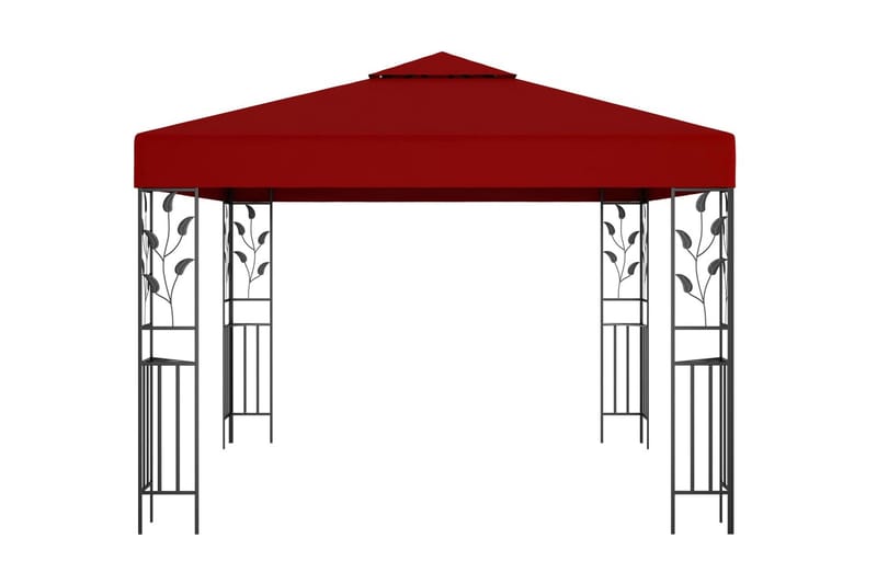 Paviljong 3x3 m vinröd - Röd - Komplett paviljong