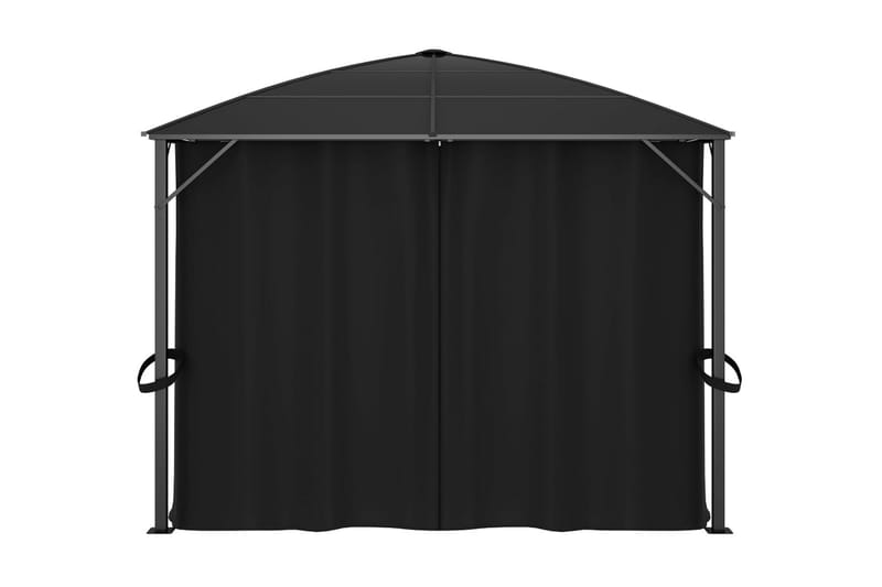 Paviljong med draperi 400x300x265 cm antracit - Grå - Komplett paviljong